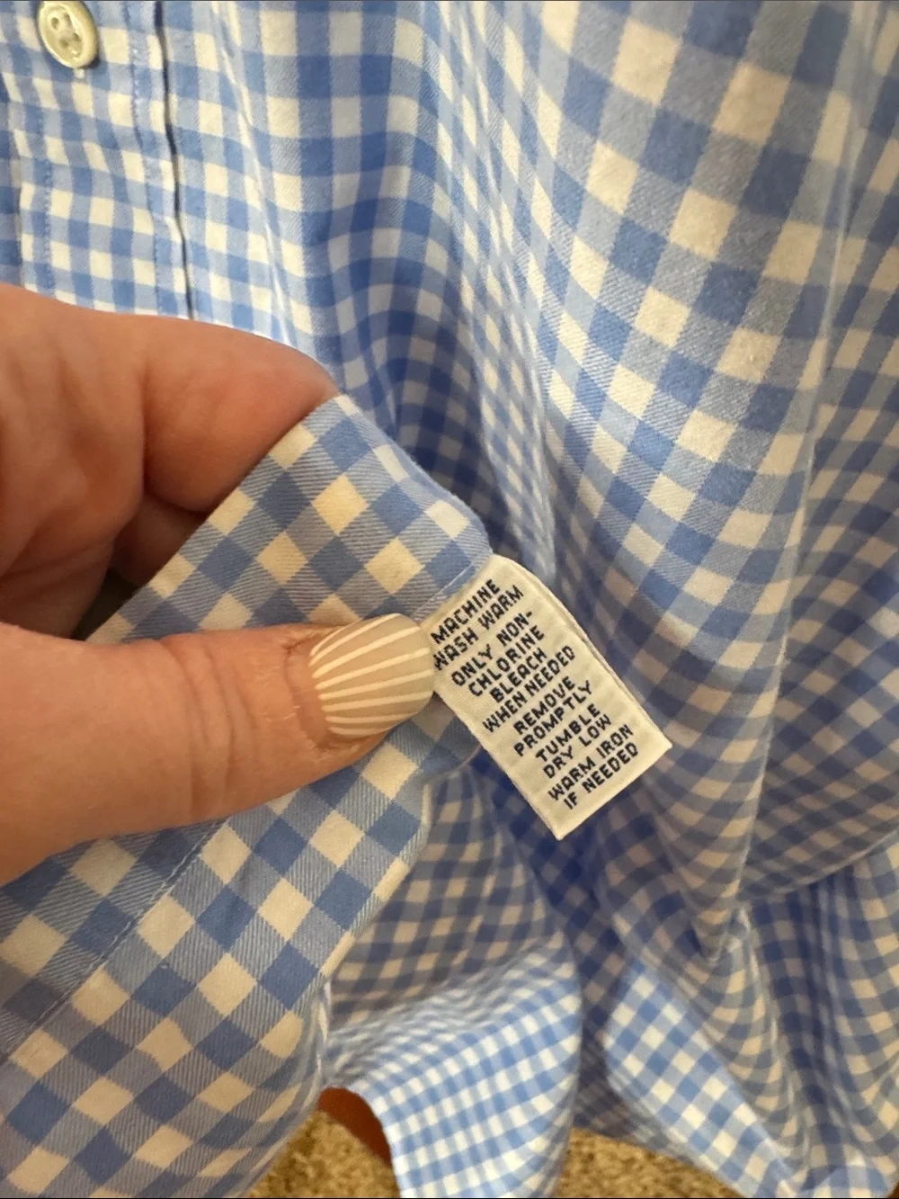 Ralph Lauren Light Blue Gingham Button-Down Shirt - Picture 5 of 6